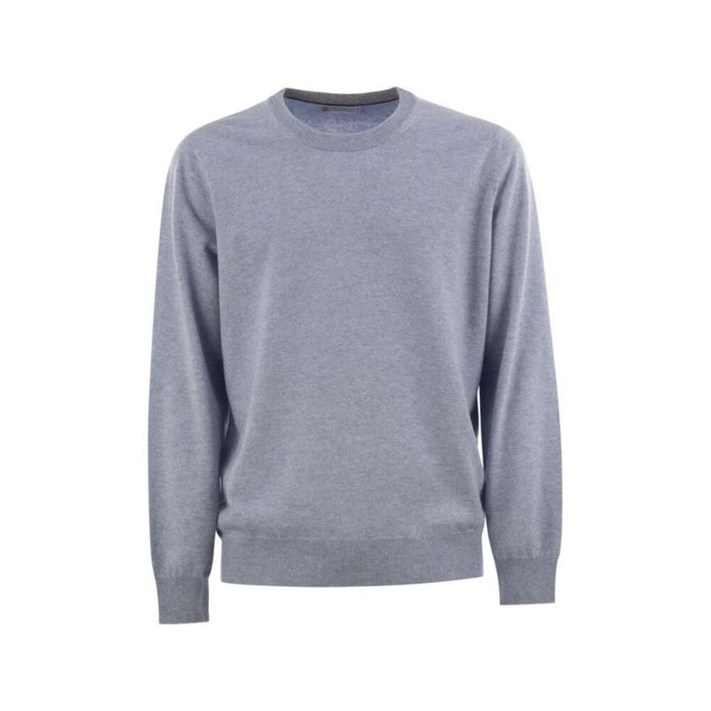 BRUNELLO CUCINELLI Crew Neck Sweater Men LIGHT BLUE Sweaters & Cardigans